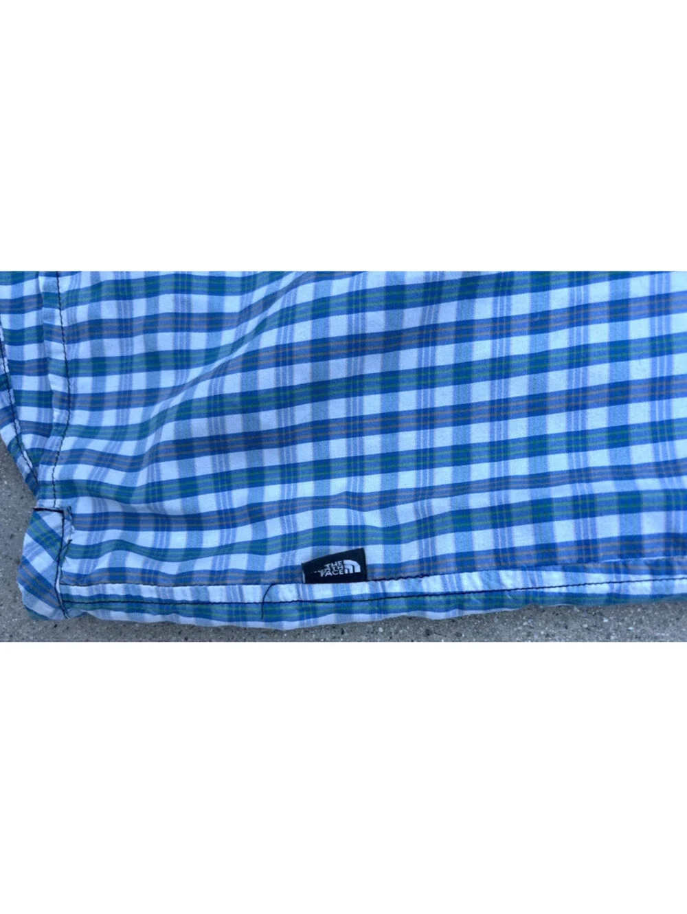The North Face Men Plaid Short Sleeve Zipped Pocket Button-Up Shirt Blue Size XL